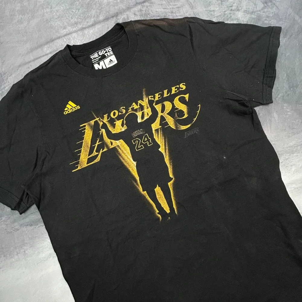Adidas Los Angeles‎ Lakers Kobe Bryant 24 Graphic T-Shirt Black Gold Mens Medium